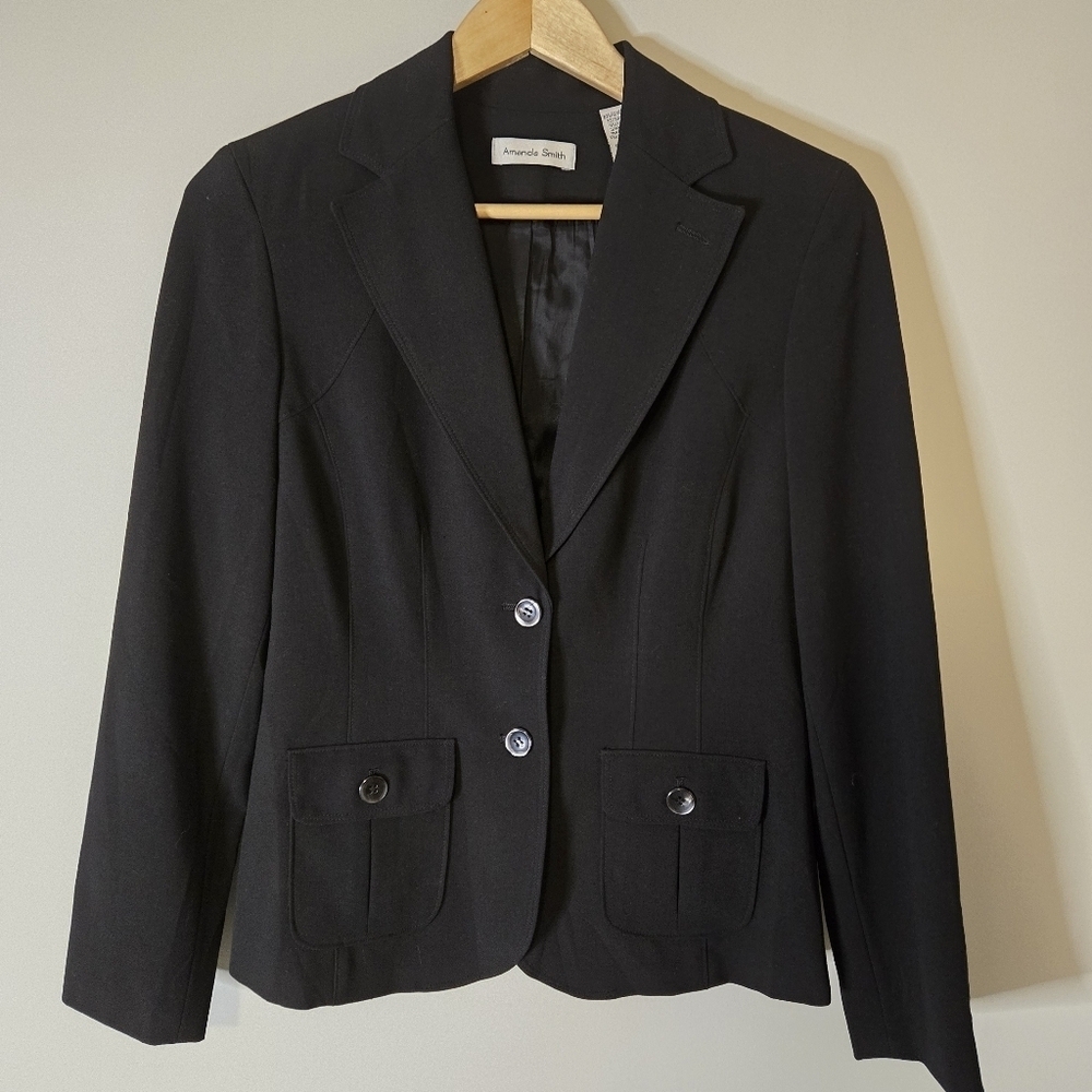 Amanda Smith Women's Size 6 Black Blazer Rn 13711 83% Polyester